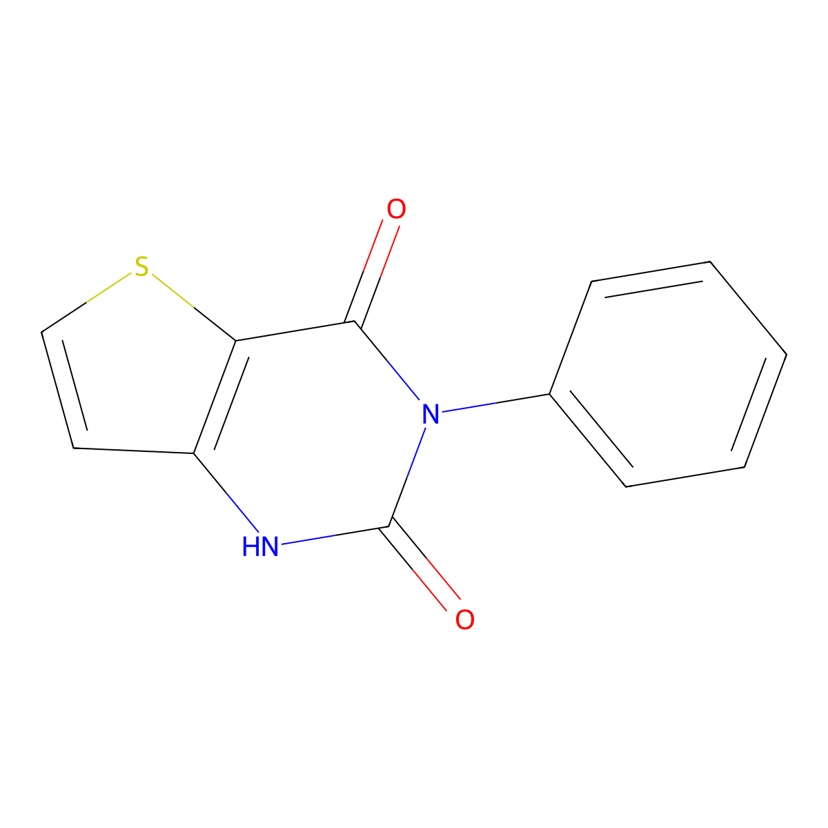 3-phenylthieno[3,2-d]pyrimidine-2,4(1H,3H)-dione molecular structure, CAS 16233-52-6