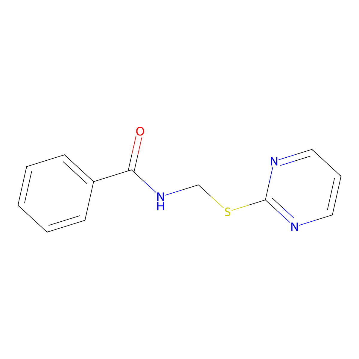 N-(pyrimidin-2-ylsulfanylmethyl)benzamide molecular structure, CAS 162331-12-6