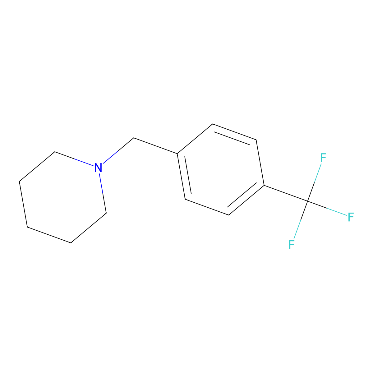 1-[4-(Trifluoromethyl)benzyl]piperidine molecular structure, CAS 162332-98-1