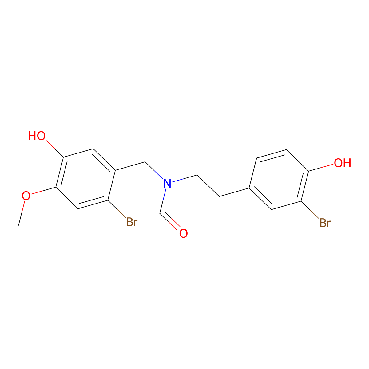 N-(3-Bromo-4-hydroxyphenethyl)-N-(2-bromo-5-hydroxy-4-methoxybenzyl)formamide molecular structure, CAS 162334-97-6