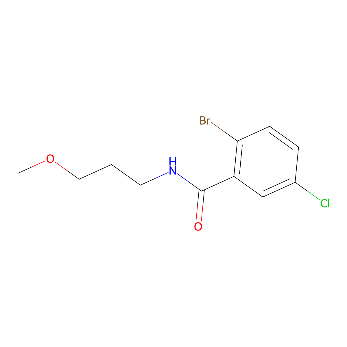 2-Bromo-5-chloro-N-(3-methoxypropyl)benzamide molecular structure, CAS 1623351-21-2