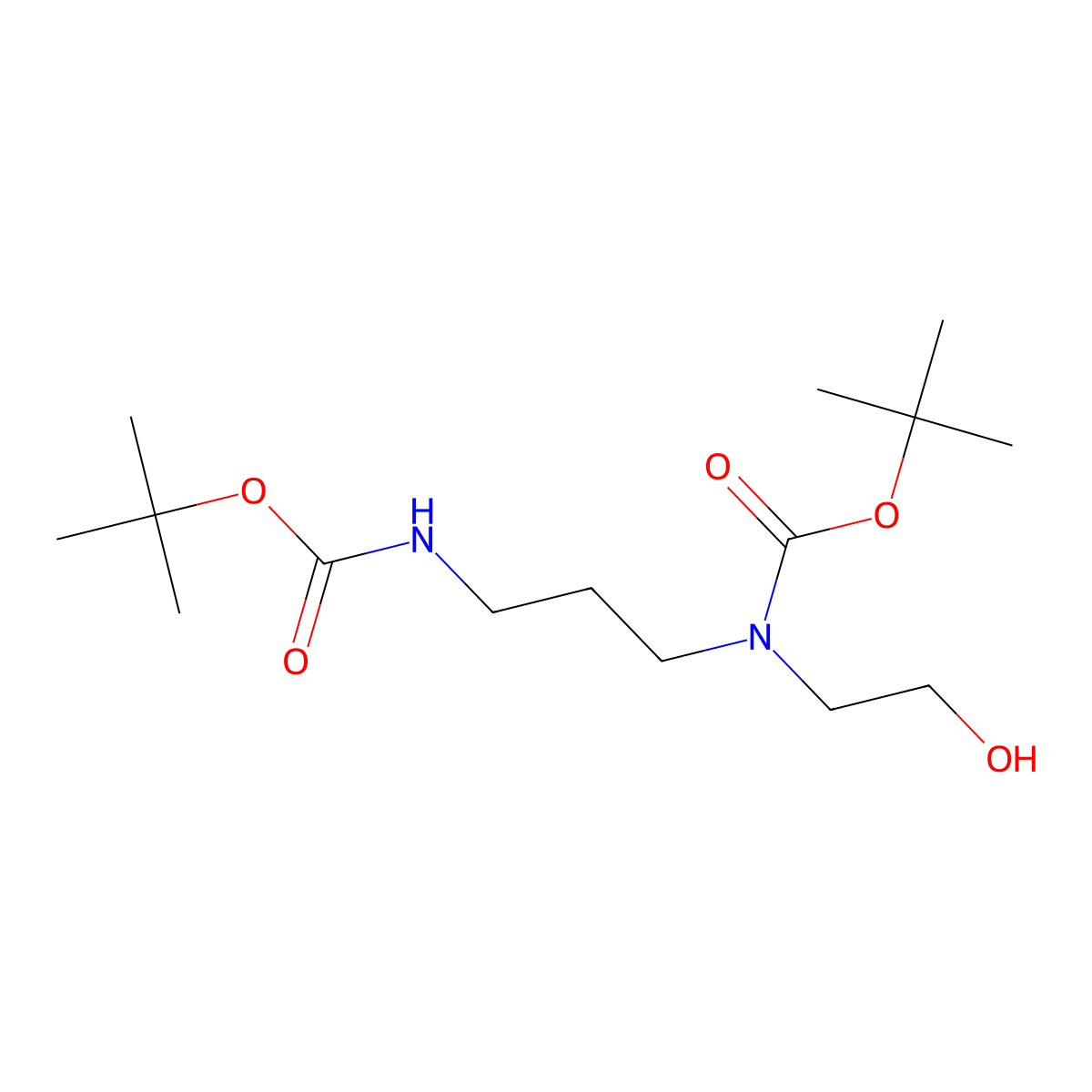 tert-butyl N-(3-{[(tert-butoxy)carbonyl]amino}propyl)-N-(2-hydroxyethyl)carbamate molecular structure, CAS 162339-83-5