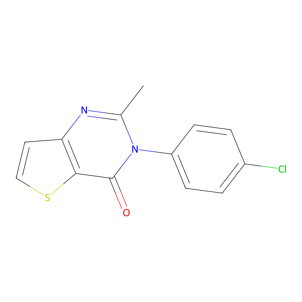 3-(4-chlorophenyl)-2-methylthieno[3,2-d]pyrimidin-4(3H)-one molecular structure, CAS 16234-13-2