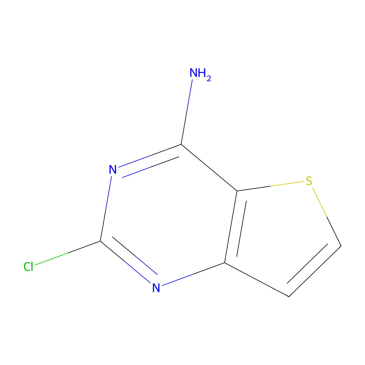 2-Chlorothieno[3,2-d]pyrimidin-4-amine molecular structure, CAS 16234-40-5