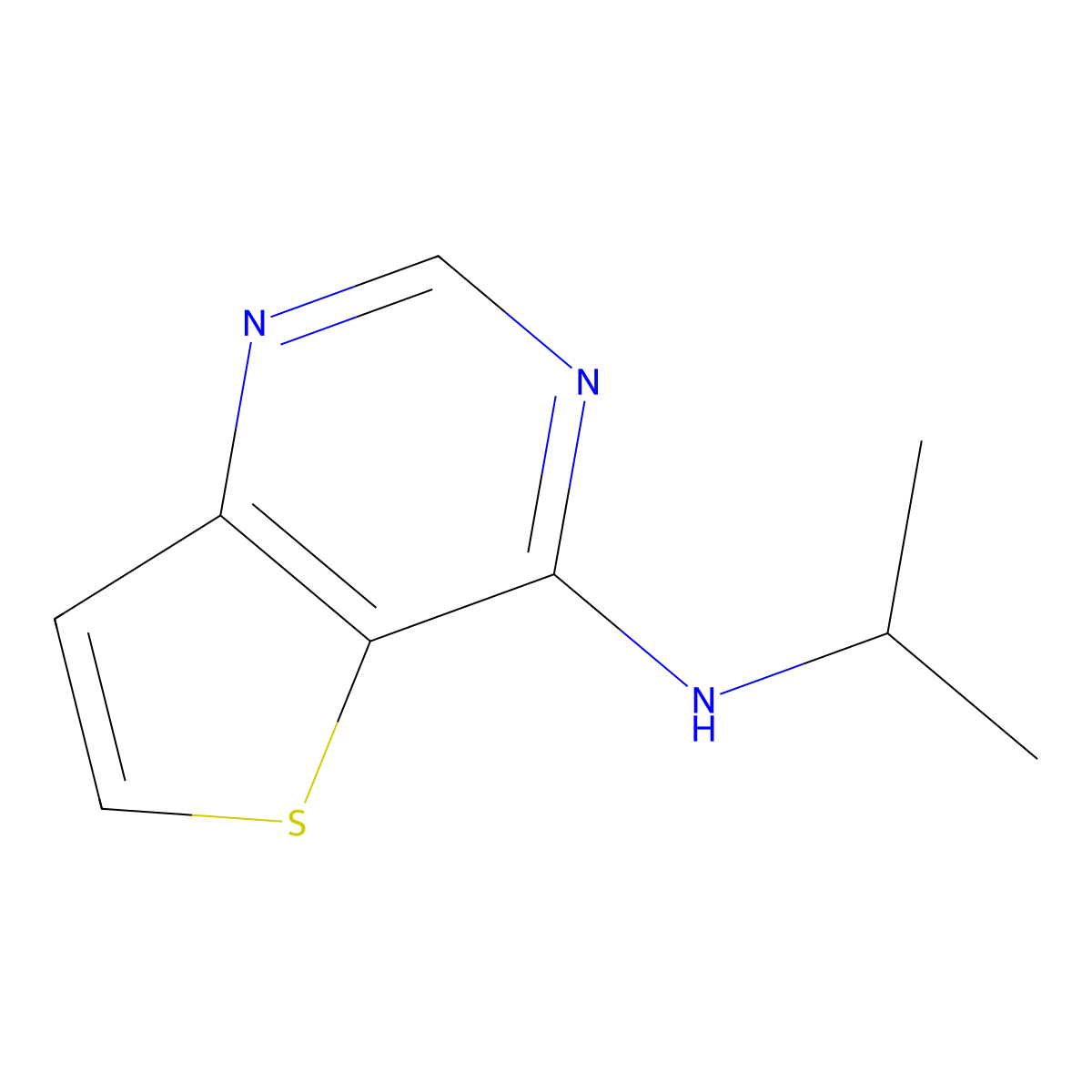 N-isopropylthieno[3,2-d]pyrimidin-4-amine molecular structure, CAS 16234-50-7