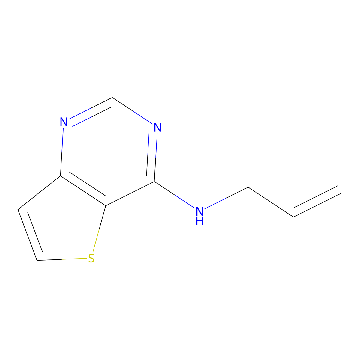 Thieno[3,2-d]pyrimidin-4-amine, N-2-propen-1-yl- molecular structure, CAS 16234-51-8