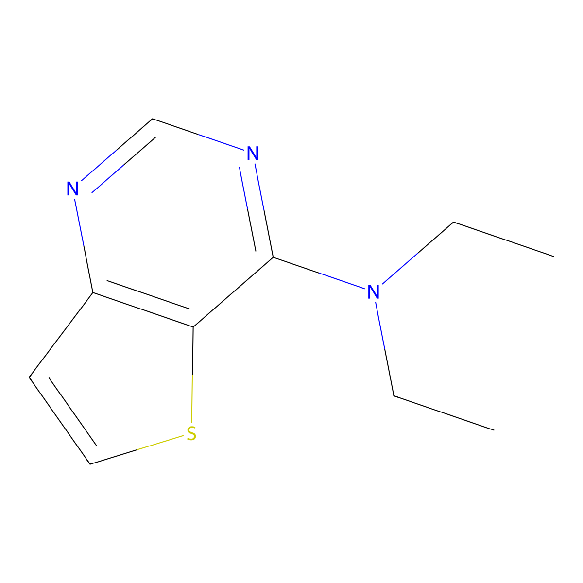 N,N-diethylthieno[3,2-d]pyrimidin-4-amine molecular structure, CAS 16234-52-9