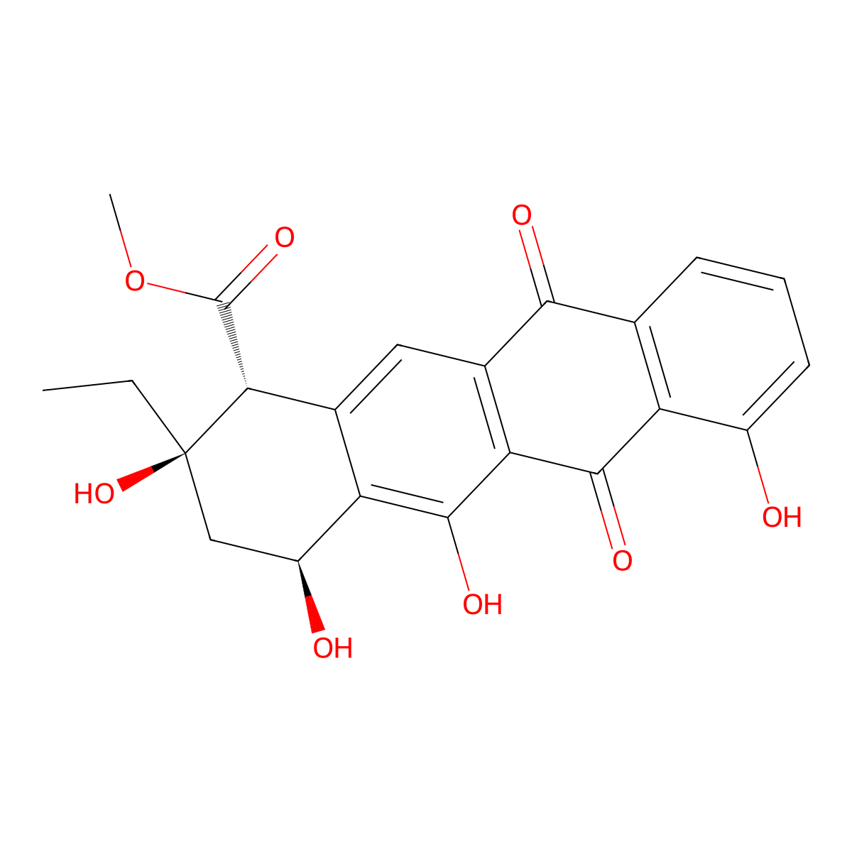 Aklavinone molecular structure, CAS 16234-96-1