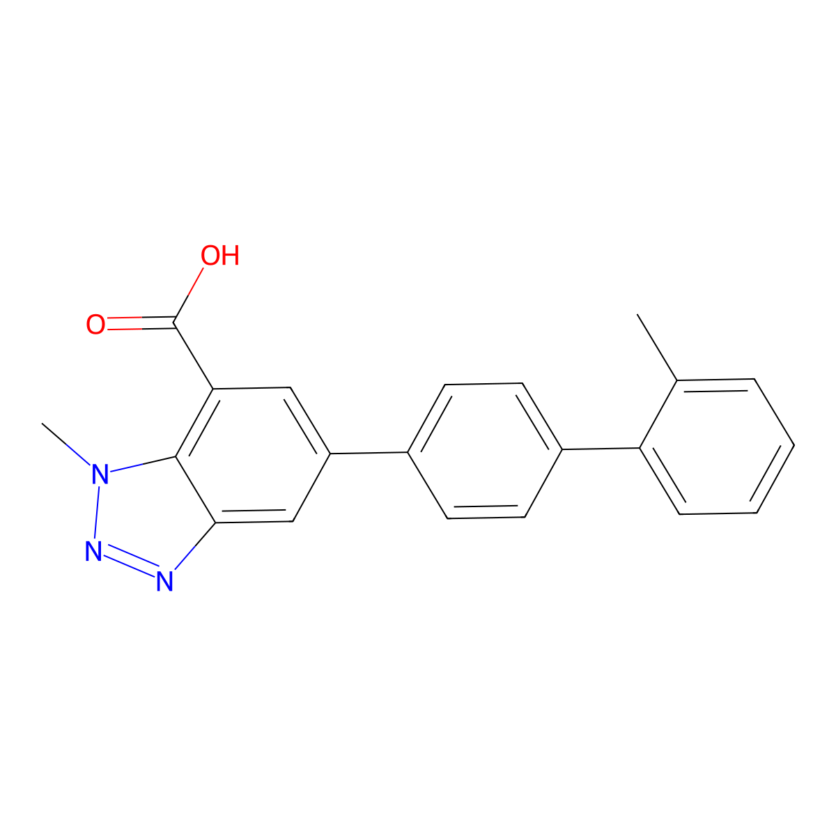 1-methyl-5-(2'-methyl-[1,1'-biphenyl]-4-yl)-1H-benzo[d][1,2,3]triazole-7-carboxylic acid molecular structure, CAS 1623416-31-8