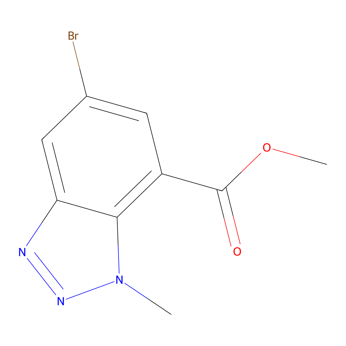 methyl 5-bromo-1-methyl-1H-benzo[d][1,2,3]triazole-7-carboxylate molecular structure, CAS 1623416-92-1