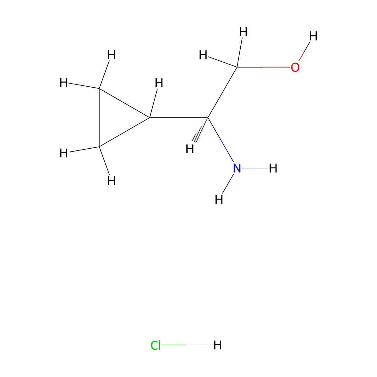 (S)-2-amino-2-cyclopropylethanol hydrochloride molecular structure, CAS 1623432-63-2