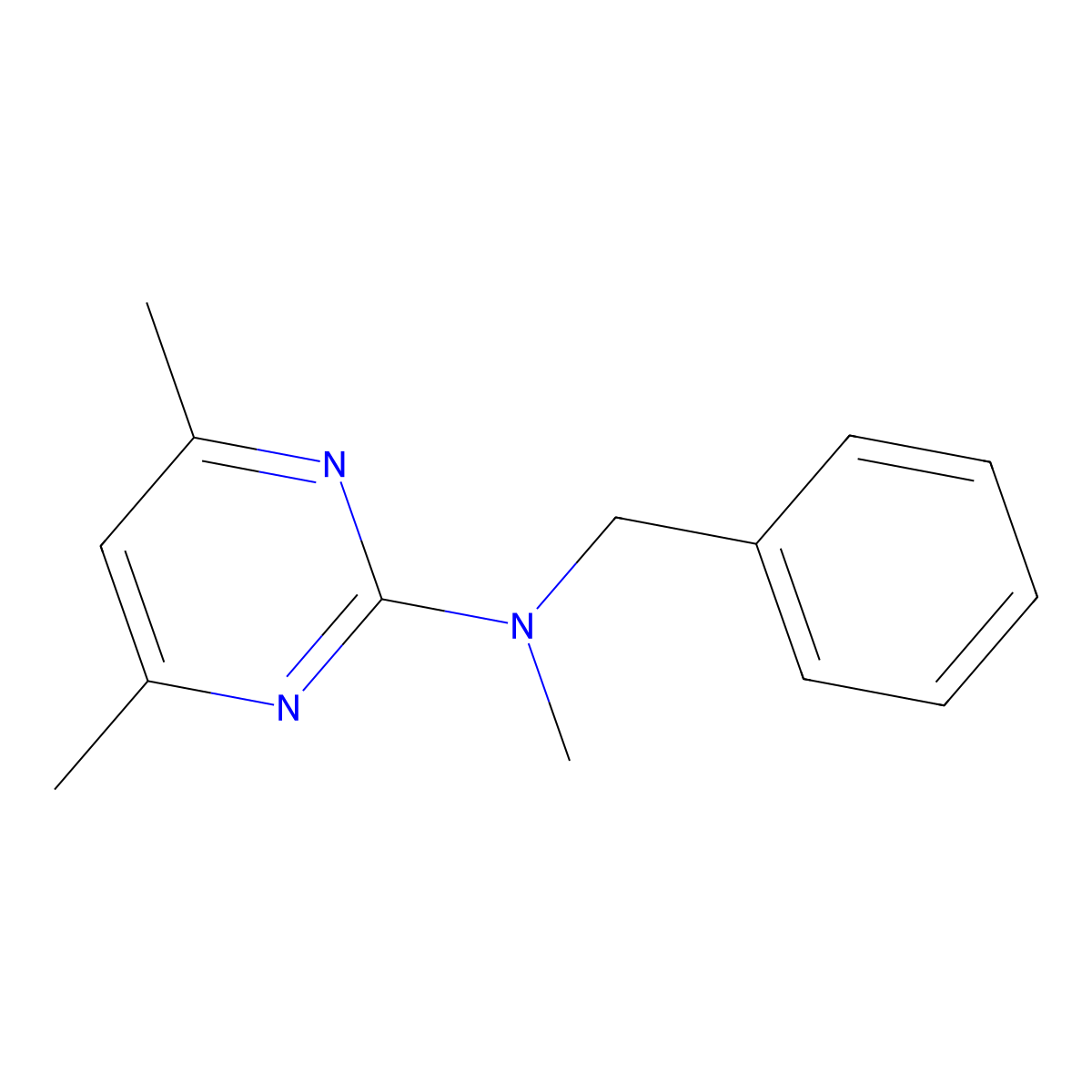 N-benzyl-N,4,6-trimethylpyrimidin-2-amine molecular structure, CAS 1623454-25-0