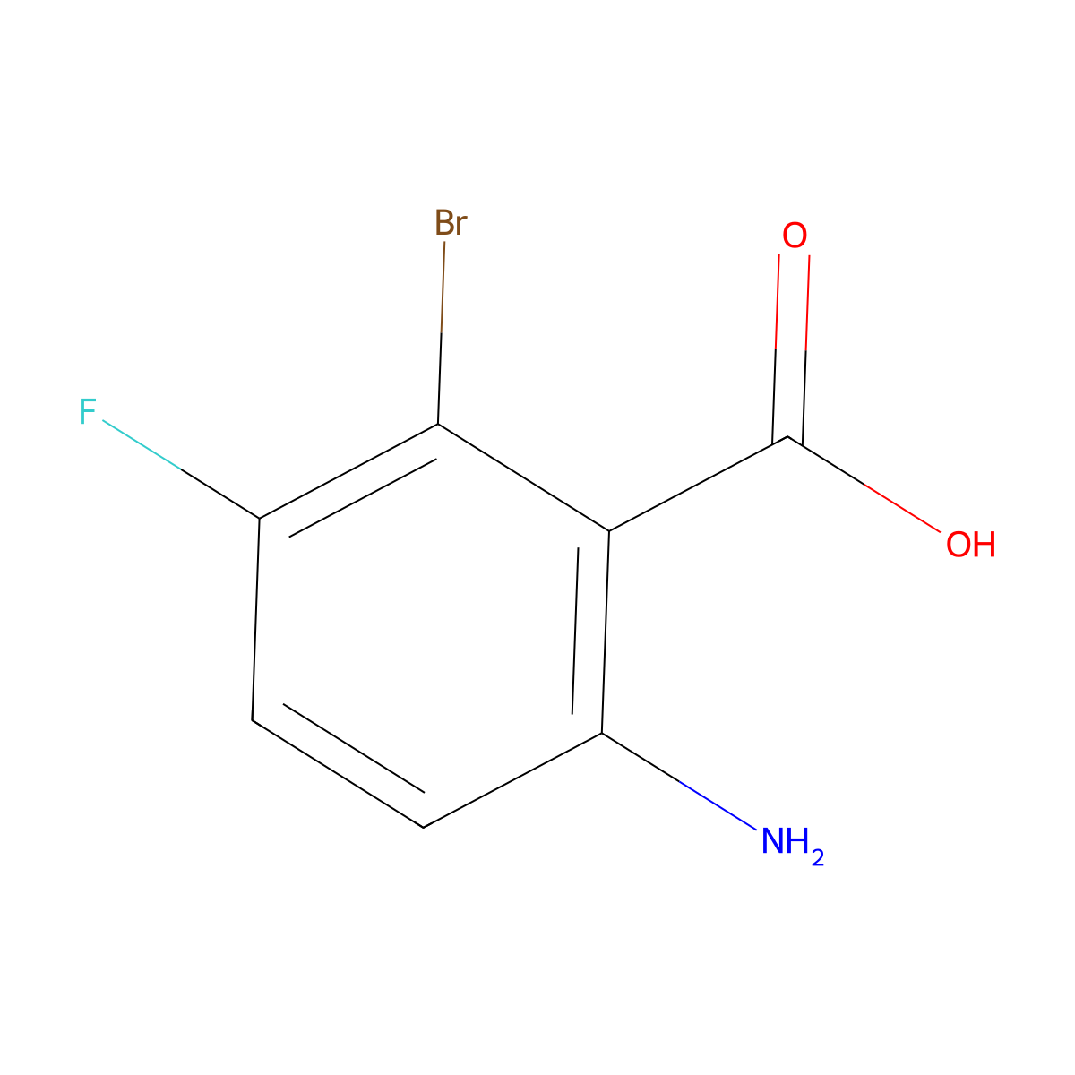 6-Amino-2-bromo-3-fluoro-benzoic acid molecular structure, CAS 1623461-06-2