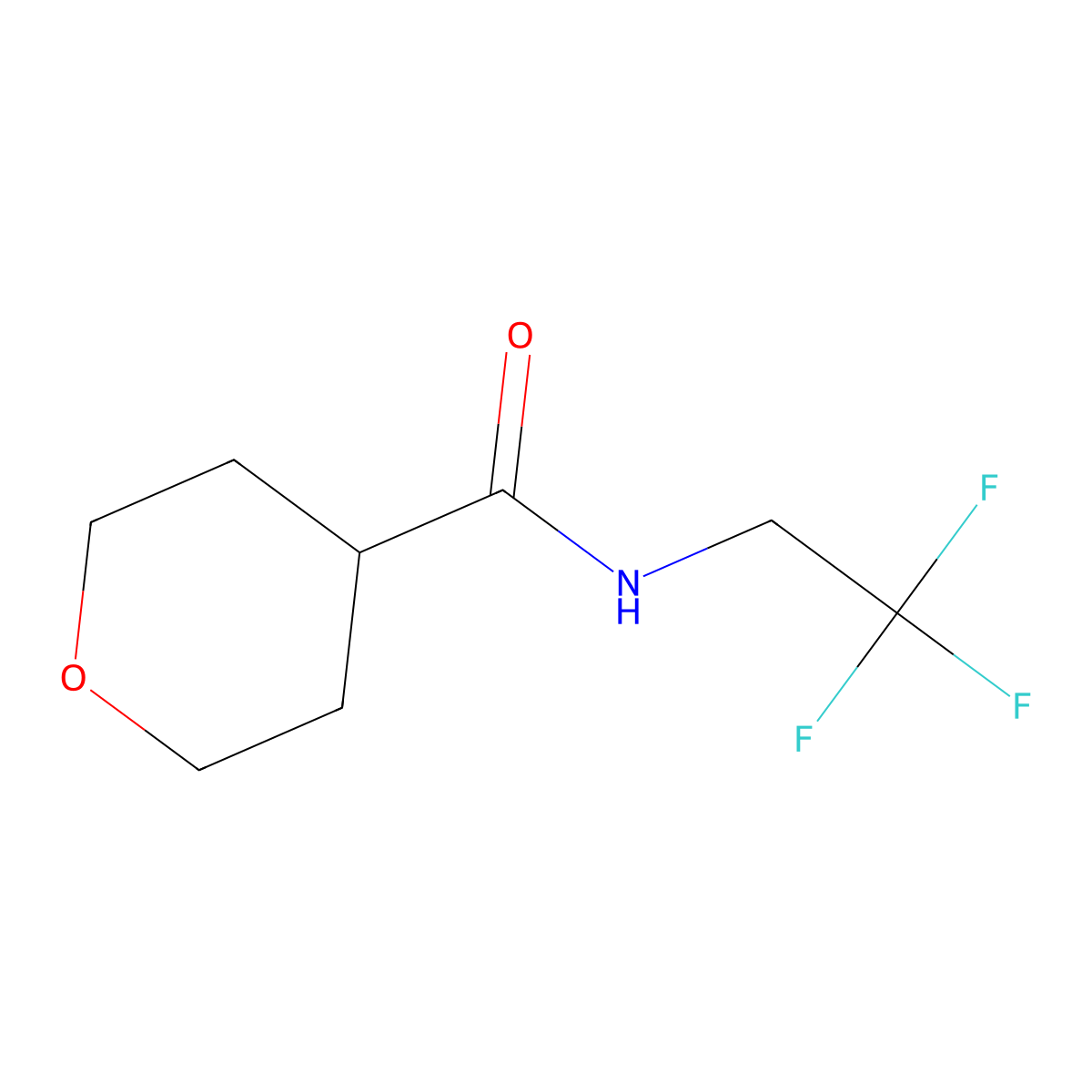 N-(2,2,2-Trifluoroethyl)oxane-4-carboxamide molecular structure, CAS 1623515-27-4