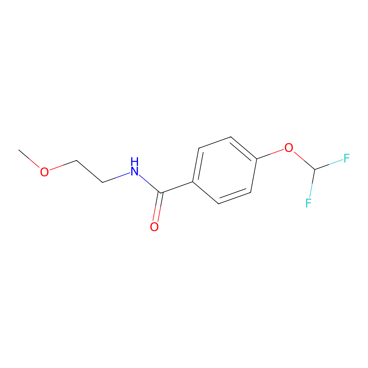 4-(Difluoromethoxy)-N-(2-methoxyethyl)benzamide molecular structure, CAS 1623570-74-0