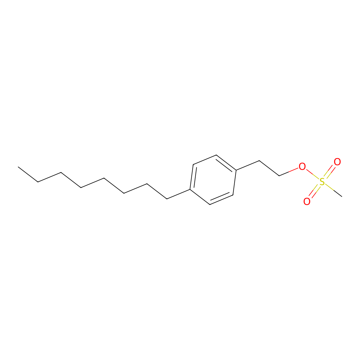Benzeneethanol, 4-octyl-, 1-methanesulfonate molecular structure, CAS 162358-06-7