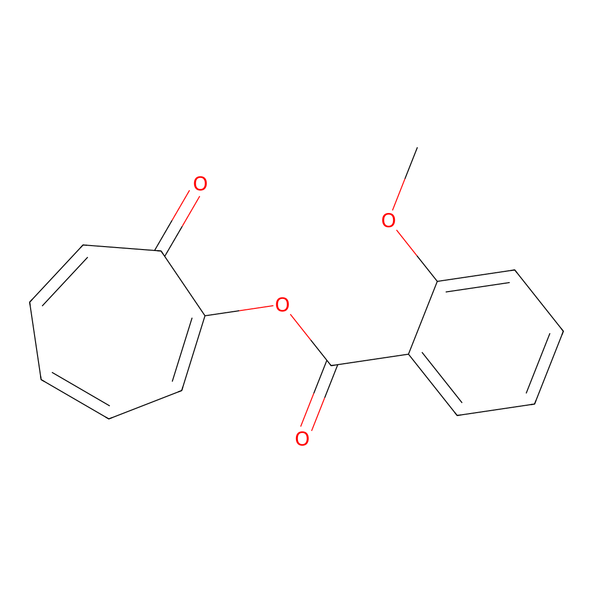 7-Oxo-1,3,5-cycloheptatrien-1-yl 2-methoxybenzoate molecular structure, CAS 16236-29-6