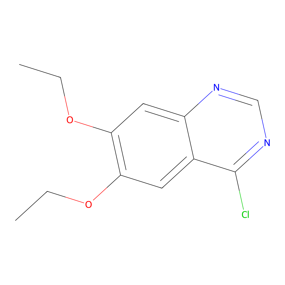 4-Chloro-6,7-diethoxyquinazoline molecular structure, CAS 162363-46-4