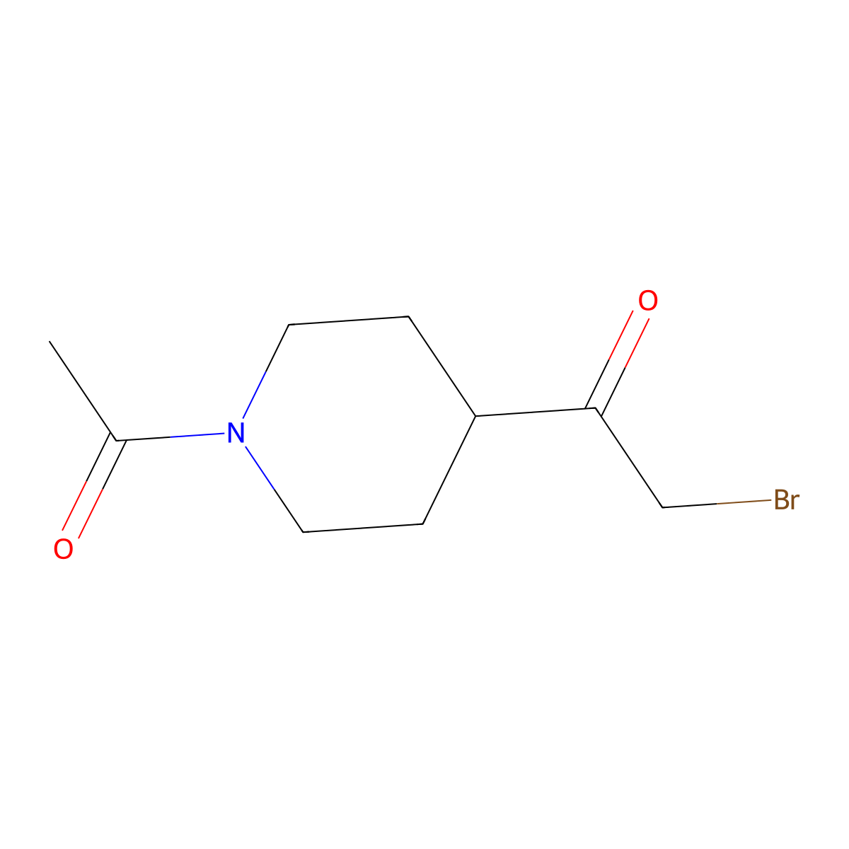1-(1-Acetylpiperidin-4-yl)-2-bromoethan-1-one molecular structure, CAS 162368-02-7