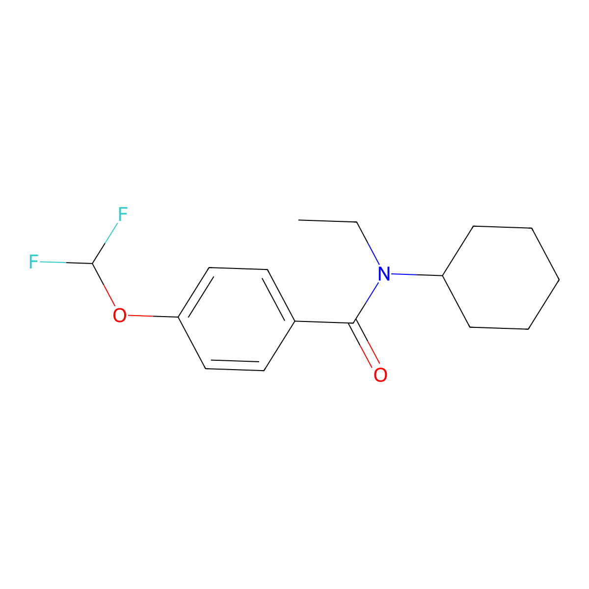 N-Cyclohexyl-4-(difluoromethoxy)-N-ethylbenzamide molecular structure, CAS 1623685-29-9