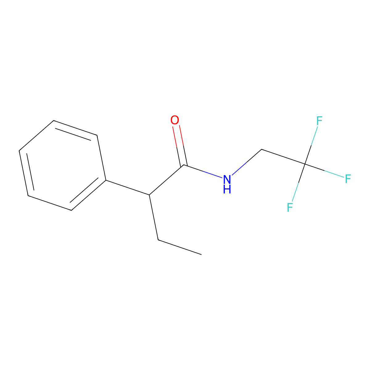 2-Phenyl-N-(2,2,2-trifluoroethyl)butanamide molecular structure, CAS 1623719-68-5