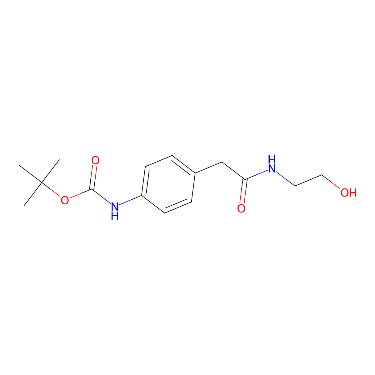 tert-butyl N-(4-{[(2-hydroxyethyl)carbamoyl]methyl}phenyl)carbamate molecular structure, CAS 1623742-26-6