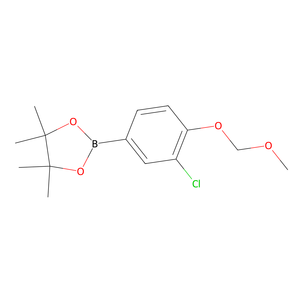 2-[3-Chloro-4-(methoxymethoxy)phenyl]-4,4,5,5-tetramethyl-1,3,2-dioxaborolane molecular structure, CAS 1623766-65-3