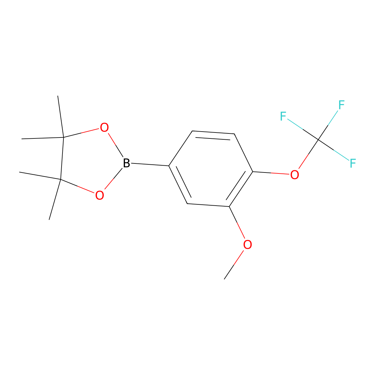 3-Mthoxy-4-(trifluoromethoxy)phenylboronic acid pinacol ester molecular structure, CAS 1623766-74-4