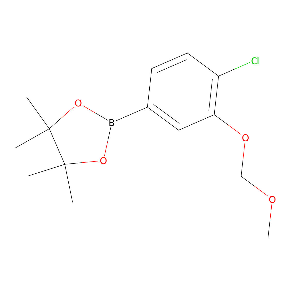 2-[4-Chloro-3-(methoxymethoxy)phenyl]-4,4,5,5-tetramethyl-1,3,2-dioxaborolane molecular structure, CAS 1623766-76-6
