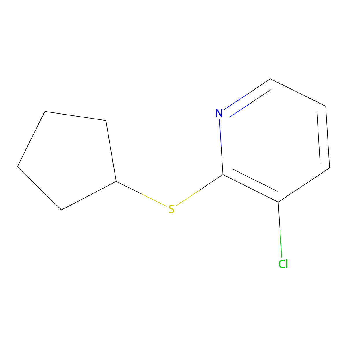 3-Chloro-2-cyclopentylsulfanyl-pyridine molecular structure, CAS 1623886-01-0