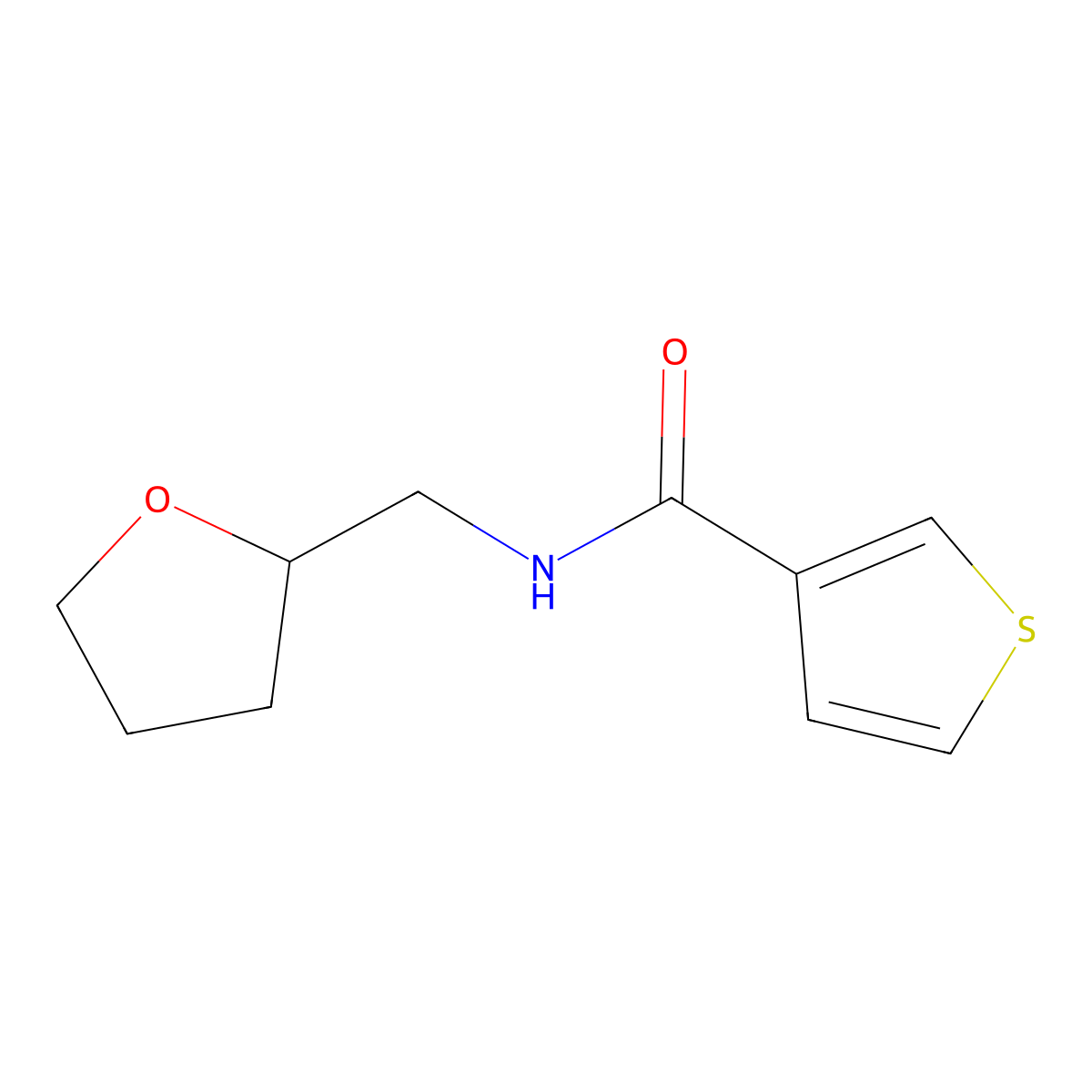 N-((tetrahydrofuran-2-yl)methyl)thiophene-3-carboxamide molecular structure, CAS 1623895-97-5
