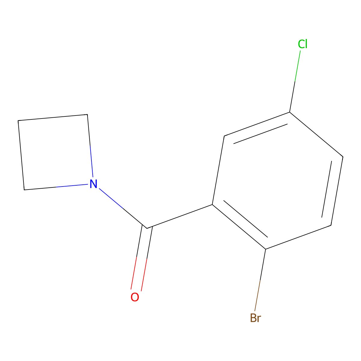Azetidin-1-yl(2-bromo-5-chlorophenyl)methanone molecular structure, CAS 1623904-04-0