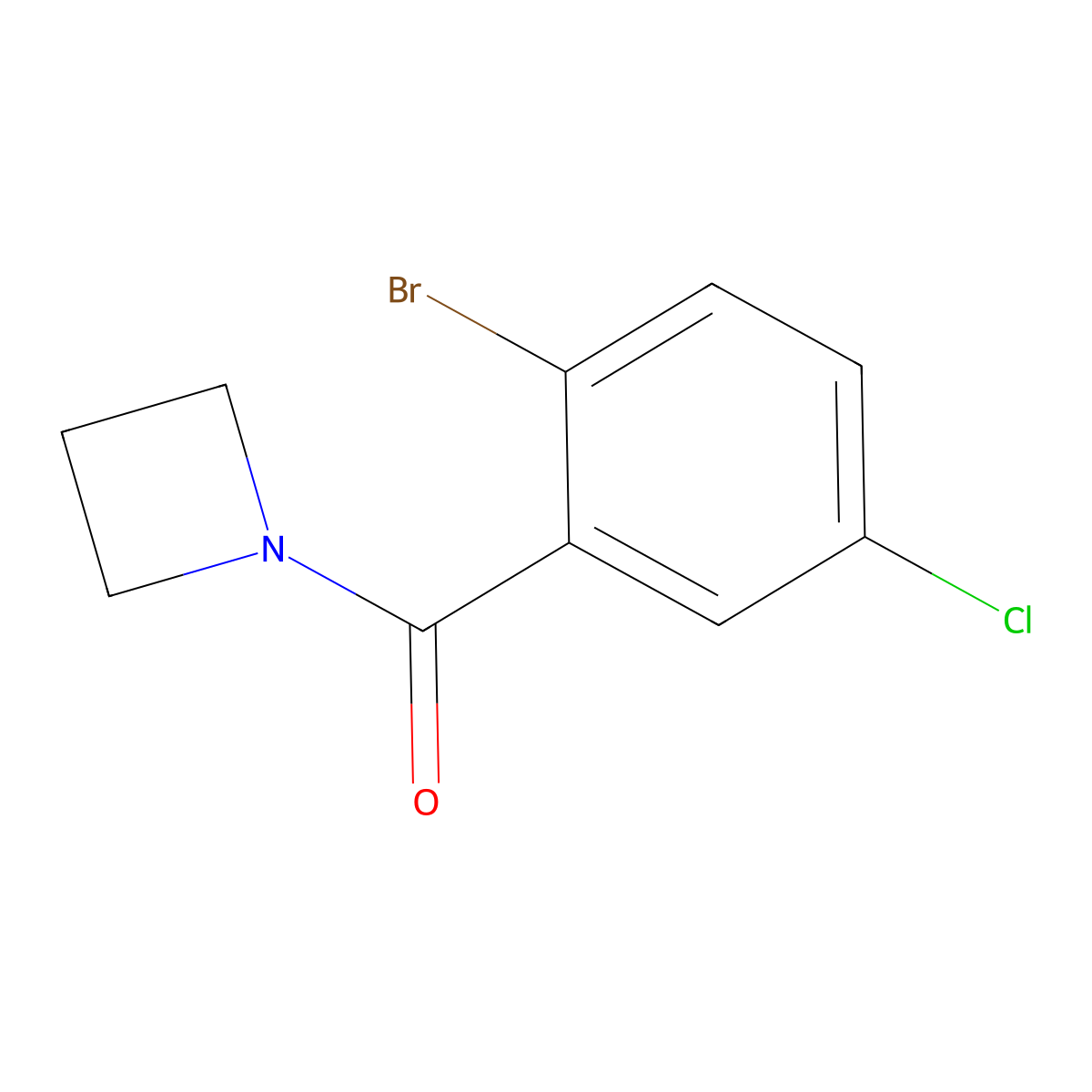 Azetidin-1-yl(2-bromo-5-chlorophenyl)methanone molecular structure, CAS 1623904-04-0