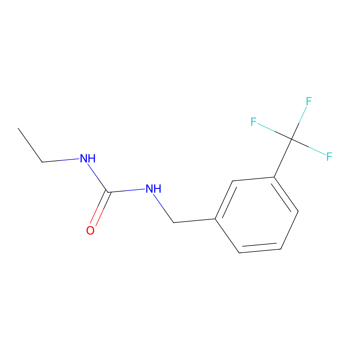 3-Ethyl-1-{[3-(trifluoromethyl)phenyl]methyl}urea molecular structure, CAS 1623905-27-0