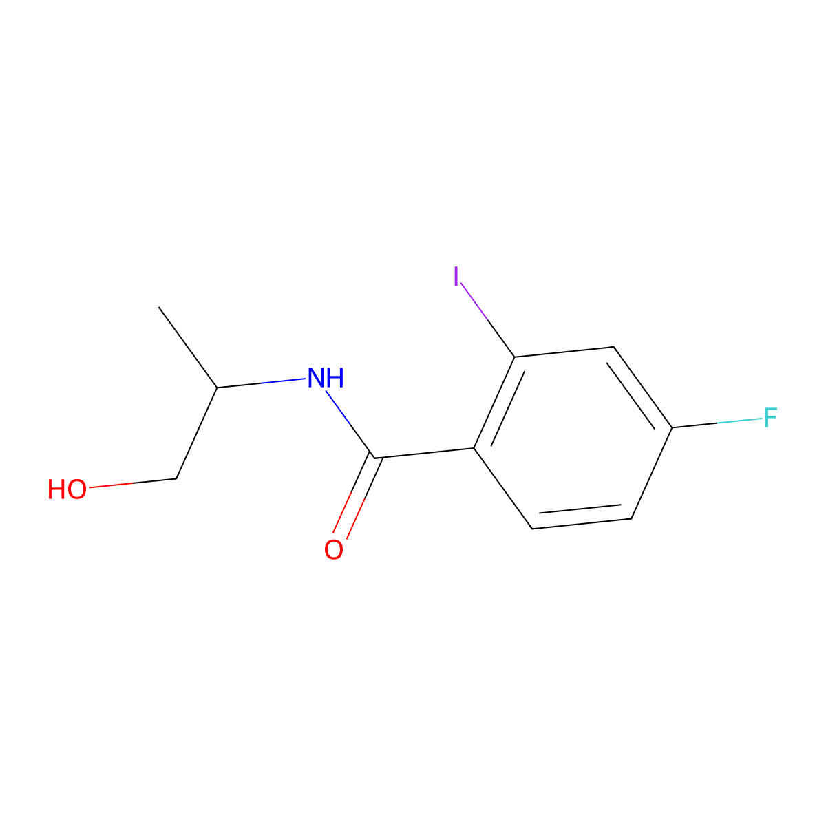 4-Fluoro-N-(1-hydroxypropan-2-yl)-2-iodobenzamide molecular structure, CAS 1623972-02-0
