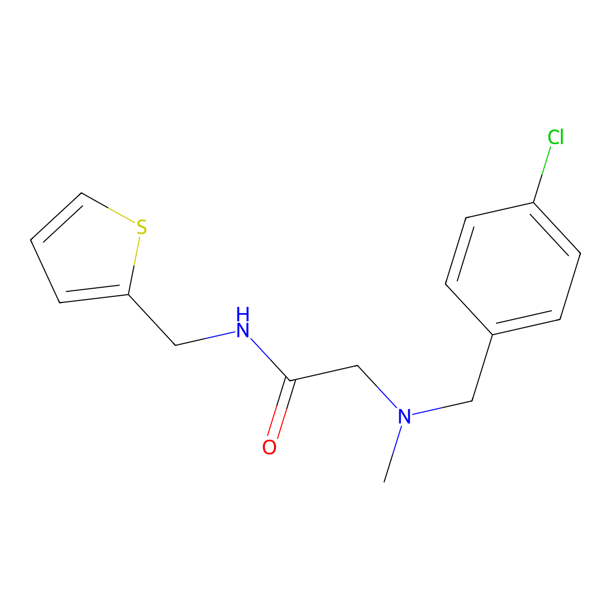 2-[(4-chlorophenyl)methyl-methylamino]-N-(thiophen-2-ylmethyl molecular structure, CAS 1623994-86-4