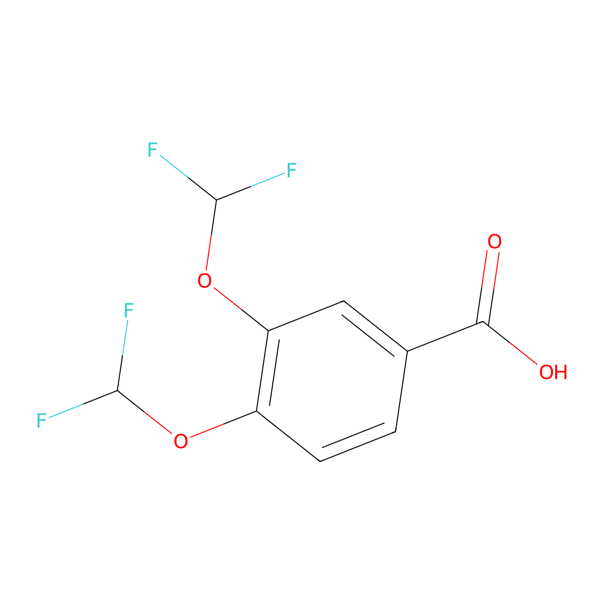 3,4-Bis(difluoromethoxy)benzoic acid molecular structure, CAS 162401-60-7