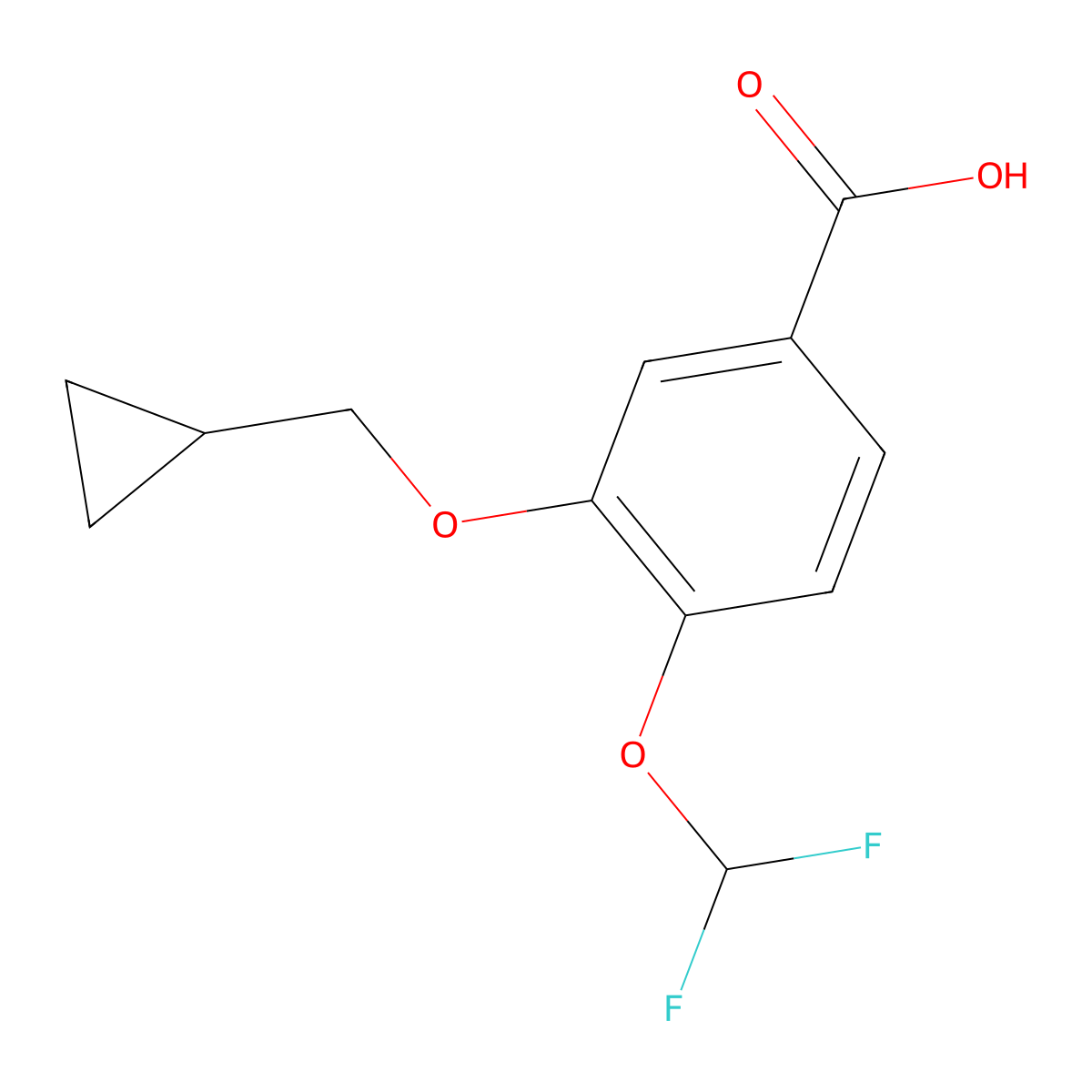 3-(Cyclopropylmethoxy)-4-(difluoromethoxy)benzoic Acid molecular structure, CAS 162401-62-9