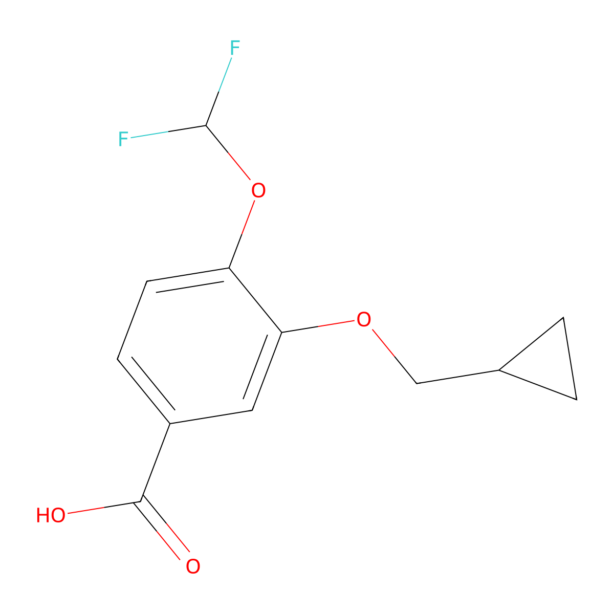 3-(Cyclopropylmethoxy)-4-(difluoromethoxy)benzoic Acid molecular structure, CAS 162401-62-9