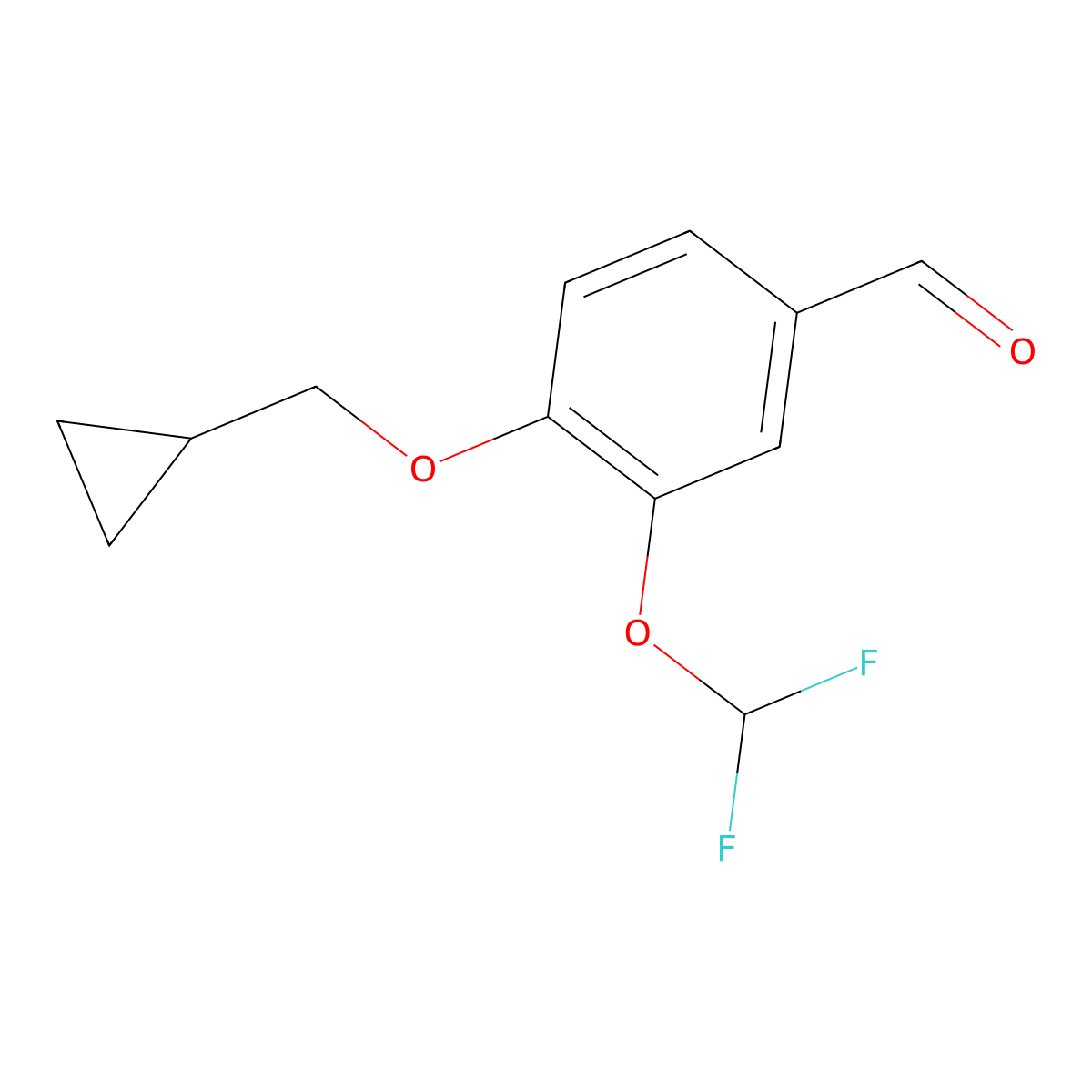 4-(Cyclopropylmethoxy)-3-(difluoromethoxy)benzaldehyde molecular structure, CAS 162401-78-7