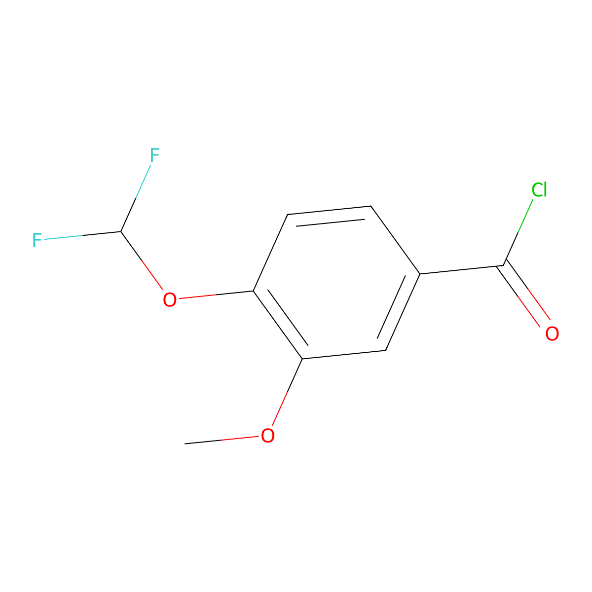 4-(Difluoromethoxy)-3-methoxybenzoyl chloride molecular structure, CAS 162401-79-8
