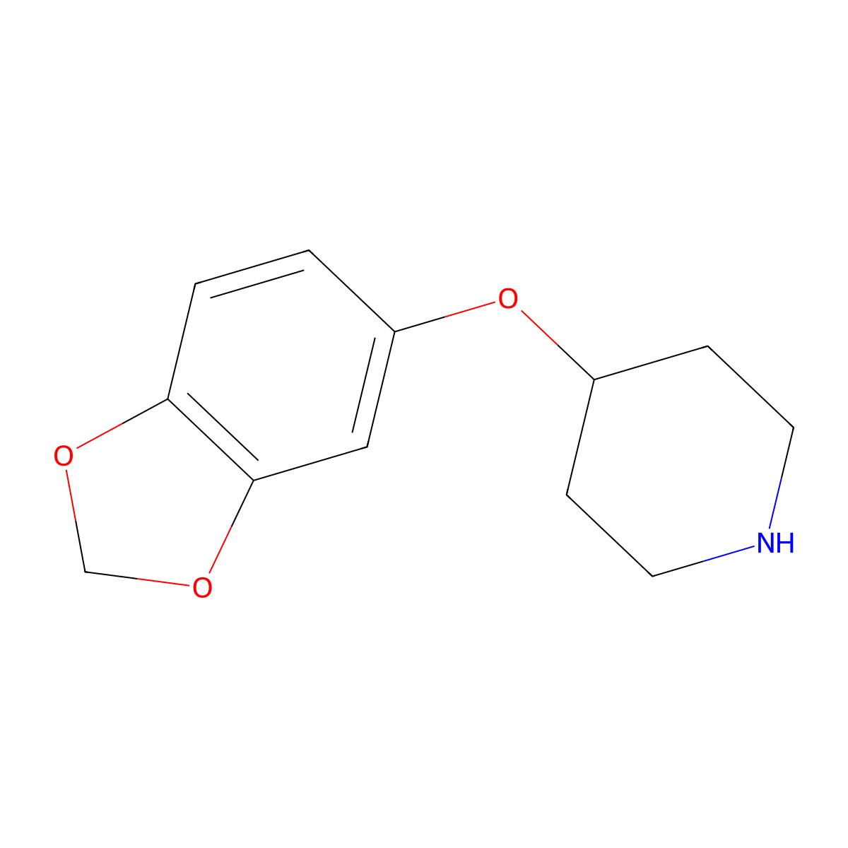 4-(1,3-Benzodioxol-5-yloxy)piperidine molecular structure, CAS 162402-36-0