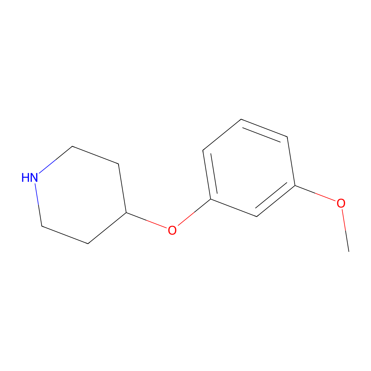 4-(3-Methoxyphenoxy)piperidine molecular structure, CAS 162402-37-1