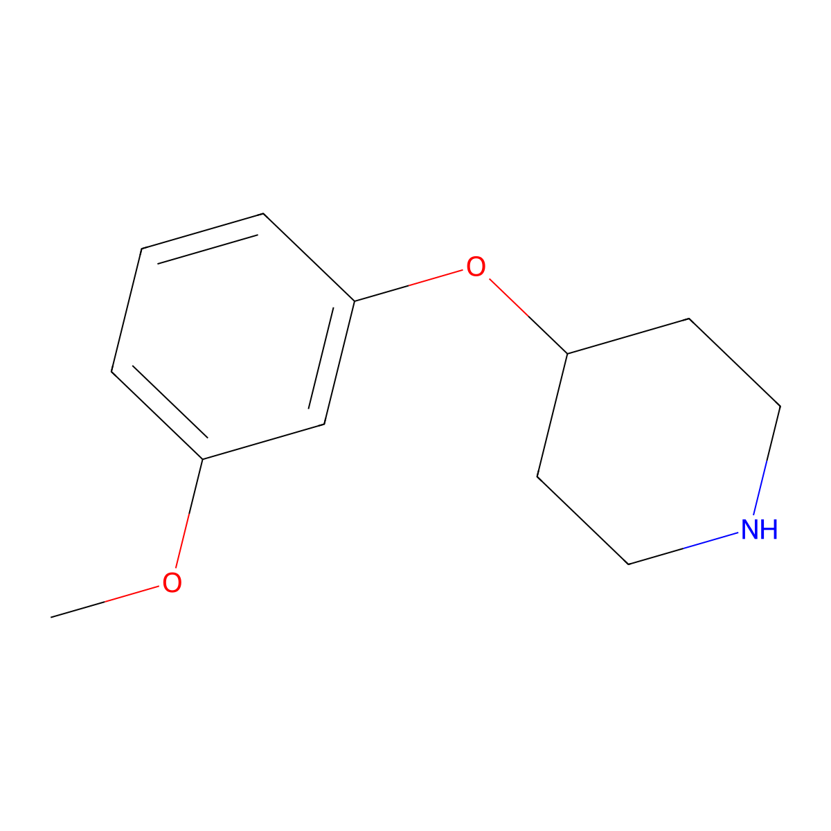4-(3-Methoxyphenoxy)piperidine molecular structure, CAS 162402-37-1