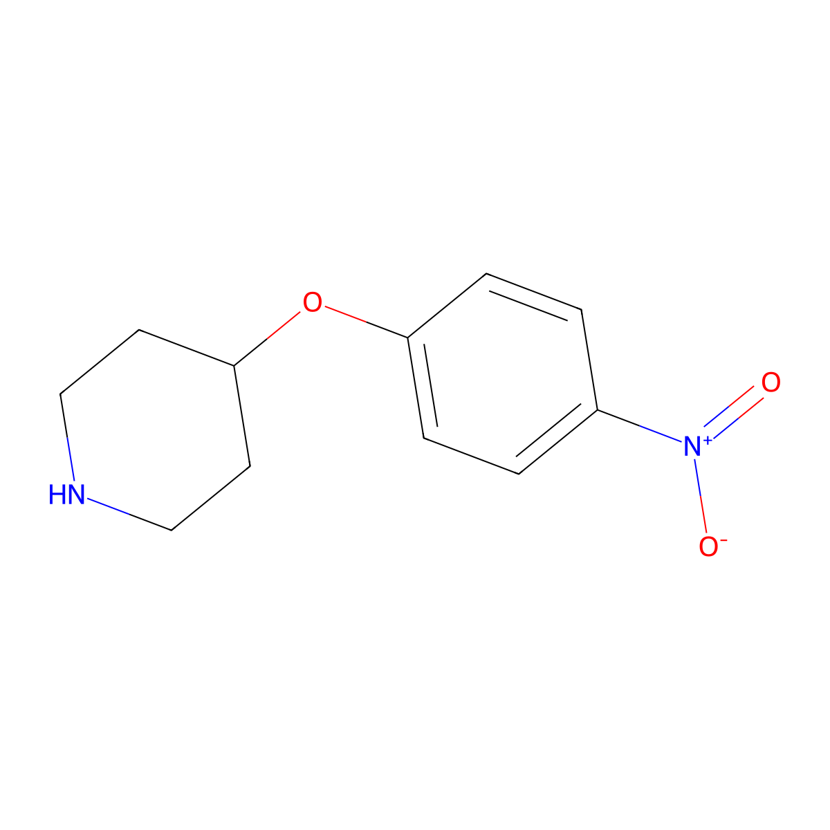 4-(4-Nitrophenoxy)piperidine molecular structure, CAS 162402-39-3