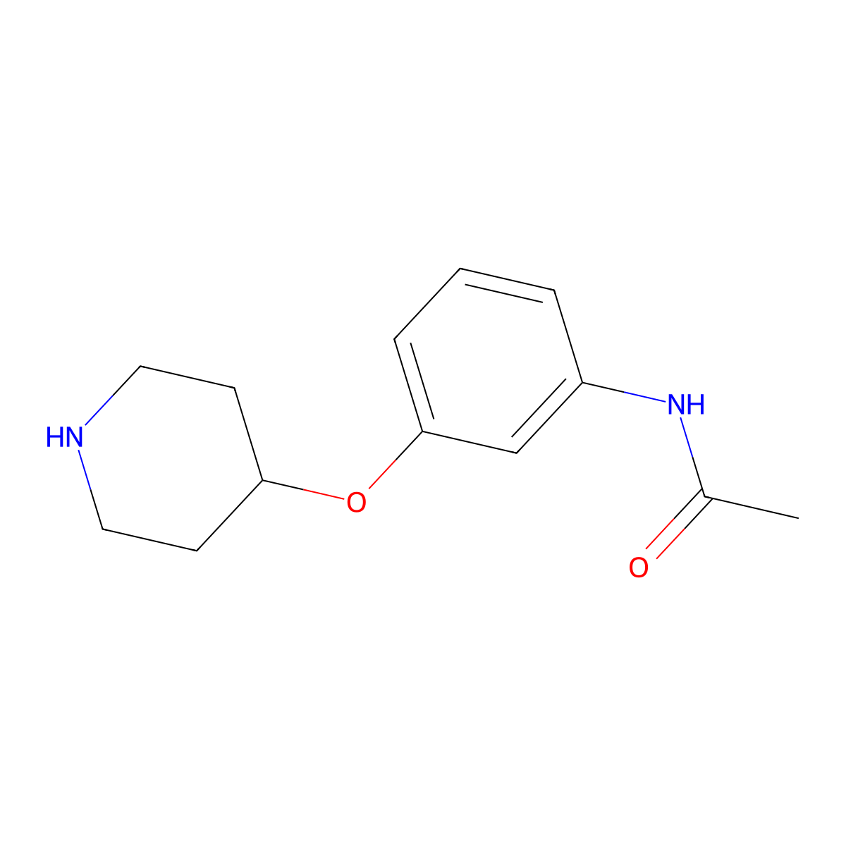 N-[3-(piperidin-4-yloxy)phenyl]acetamide molecular structure, CAS 162402-52-0