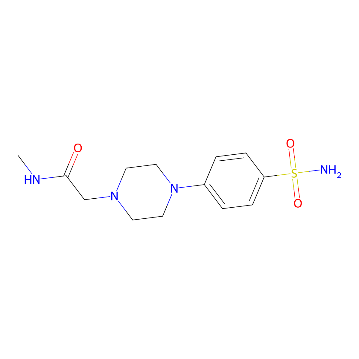 N-methyl-2-[4-(4-sulfamoylphenyl)piperazin-1-yl]acetamide molecular structure, CAS 1624038-99-8