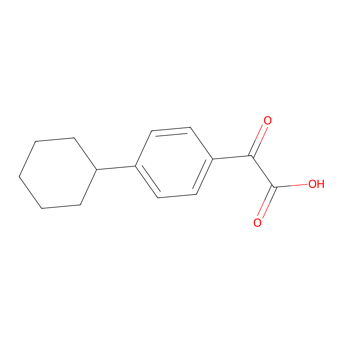 2-(4-Cyclohexylphenyl)-2-oxoacetic acid molecular structure, CAS 162405-05-2