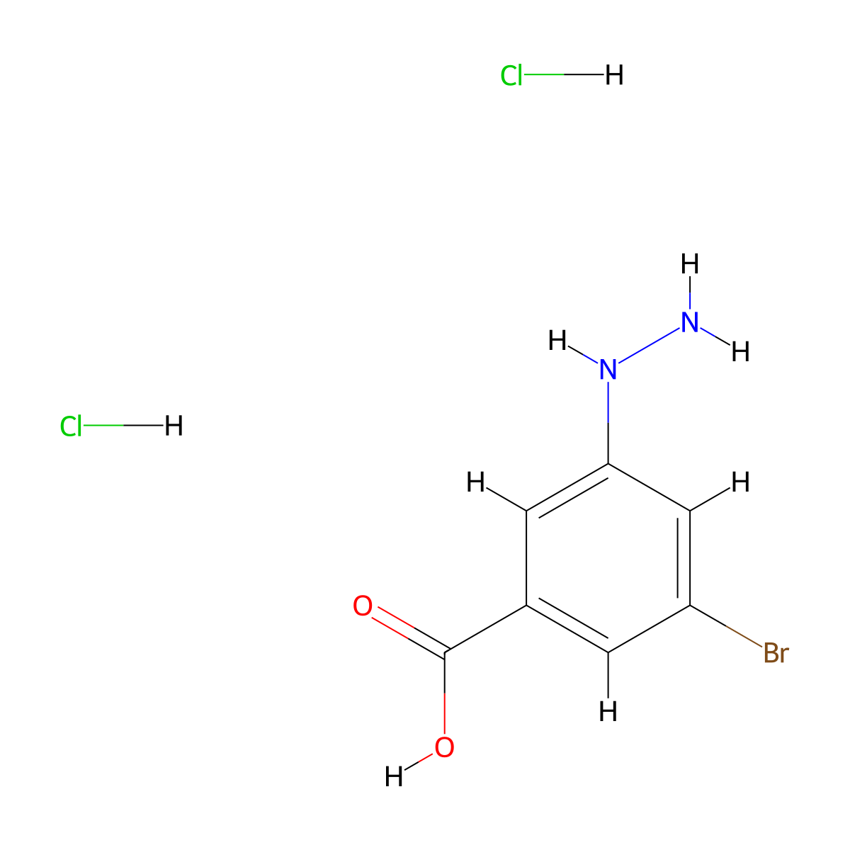 3-Bromo-5-hydrazinylbenzoic acid dihydrochloride molecular structure, CAS 1624051-51-9