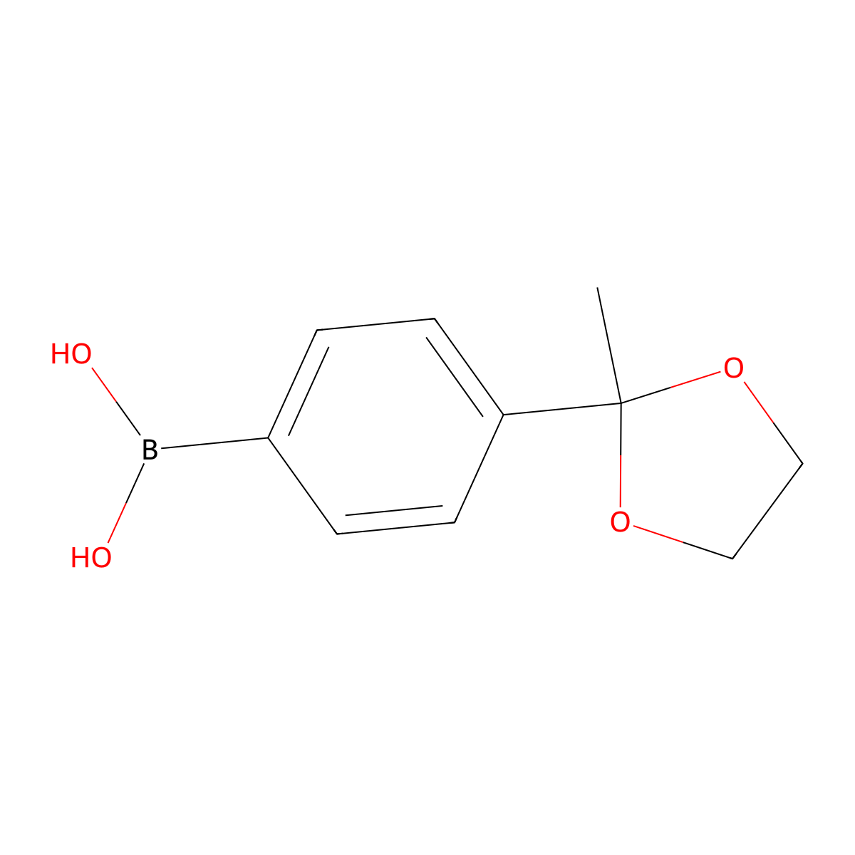 Boronic acid, [4-(2-methyl-1,3-dioxolan-2-yl)phenyl]- molecular structure, CAS 162408-70-0